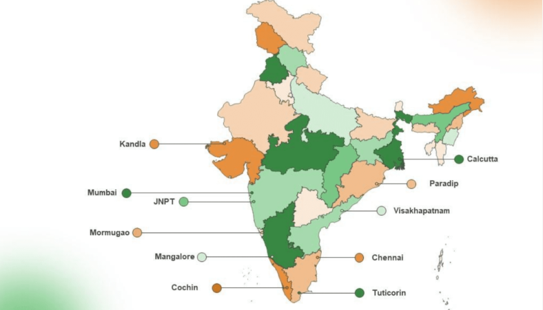India port coverage map